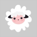 Cute Vector Lamb Illustration. little white sheep, baby picture