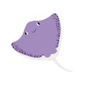 Cute vector ocean illustration with devilfish.Underwater cartoon creatures.Marine animals.Cute childrens design for