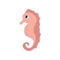 Cute vector ocean illustration with seahorse.Underwater cartoon creatures.Marine animals.Cute childrens design for