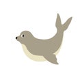 Cute vector ocean illustration with seal.Underwater cartoon creatures.Marine animals.Cute childrens design for fabric