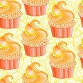 Cute vector orange cupcake