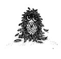 Cute vector owl. doodles. Hand drawn.Cute Royalty Free Stock Photo