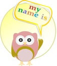 Cute vector owl - my name is Royalty Free Stock Photo