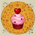 Cute vector party cupcake