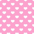 Cute vector pink seamless pattern with hearts