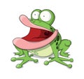 Cute vector scared frog