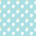 Cute vector seamless dental pattern