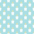 Cute vector seamless dental pattern