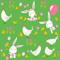 Vector seamless pattern for easter and spring Royalty Free Stock Photo