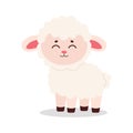 Cute vector sheep in flat style on white background Royalty Free Stock Photo