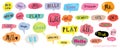Cute vector speech bubble colorful set
