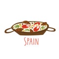 Vector symbol of tasty Spanish food paella