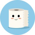 Cute Vector Toilet Paper Cartoon Icon Royalty Free Stock Photo