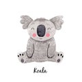 Cute vector watercolor australian baby koala bear illustration for children print