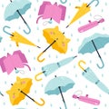 Seamless pattern with umbrellas. Vector illustration