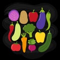 Cute Vegan Menu background with various vegetables