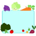 Cute vegetable frame vector background