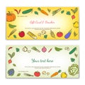 Cute vegetable theme gift voucher or gift card