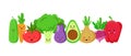 Cute vegetables cartoons characters .vector