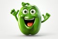 Cute vegetables character animated, cartoon style, animated expressions, quirky expressions, playful expressions, white