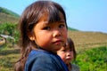 Cute face of the vietnam girl in sapa valley