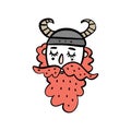 Cute viking cartoon character, scandinavian style. Vector illustration