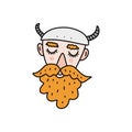 Cute viking cartoon character, scandinavian style. Vector illustration