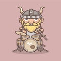 cute viking drum Royalty Free Stock Photo