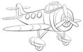 Cute vintage aircraft cartoon doodle Royalty Free Stock Photo