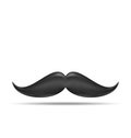 Cute vintage cartoon black mustache, isolated on w