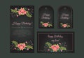 Cute vintage floral cards set Royalty Free Stock Photo