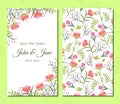 Cute vintage floral cards set. Royalty Free Stock Photo