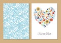 Cute vintage floral cards set. Royalty Free Stock Photo