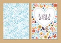 Cute vintage floral cards set Royalty Free Stock Photo