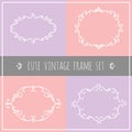 Cute vintage frame set - swirl floral femine classic design