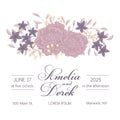 Cute vintage greeting or invitation card with hand drawn floral elements Royalty Free Stock Photo