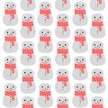 Cute Vintage Kids Xmas Snowmens Pattern Background