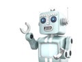 Cute vintage robot raising hands and look forward with hope Royalty Free Stock Photo