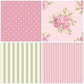 Cute vintage seamless shabby chic floral patterns for your decoration