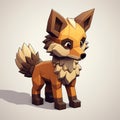 Cute Voxel Art Fox Character With Large Eyes - Referential Painting