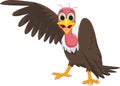 Cute vulture cartoon waving Royalty Free Stock Photo