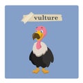 Cute vulture illustration on blue background Royalty Free Stock Photo