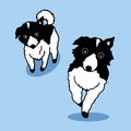 Cute walking dog vector hand drawn illustration design