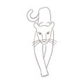 Cute walking panther hand drawn illustration. Royalty Free Stock Photo