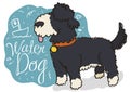 Cute Water Dog Ready for Sea Adventures, Vector Illustration