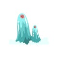 Cute Water Monsters Cartoon Characters, Fantasy Creature Vector Illustration