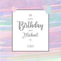 Cute watercolor background with birthday invitation