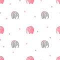 Cute watercolor elephants pattern for kids.