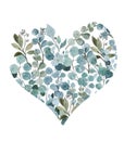 Cute watercolor floral hearts Royalty Free Stock Photo