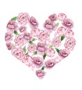 Cute watercolor floral hearts Royalty Free Stock Photo